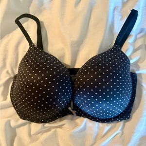 Victoria’s Secret Body by Victoria, Push Up SZ 34DDD black with white polka dots
